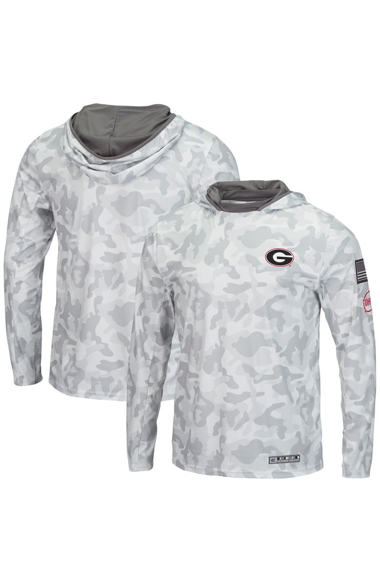 COLOSSEUM Men's Colosseum Arctic Camo Georgia Bulldogs OHT Military Appreciation Long Sleeve Hoodie Top, Main, color, Arctic Camo