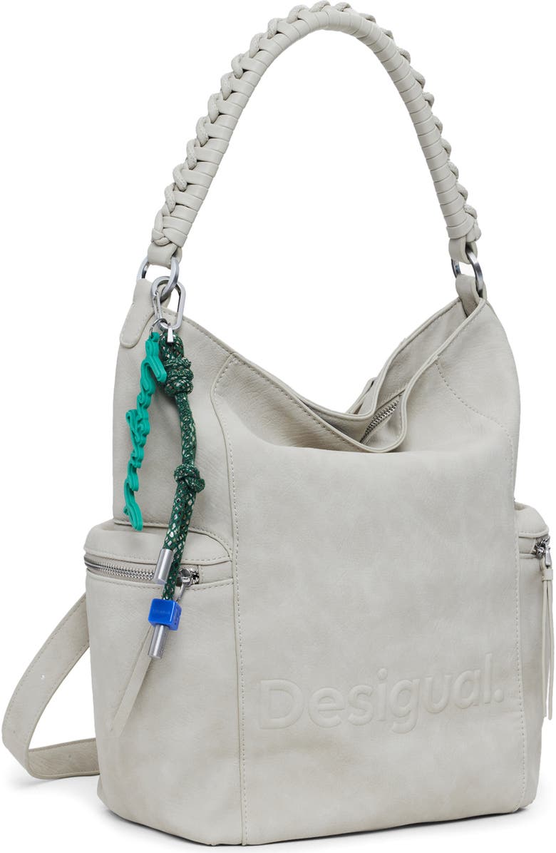 Desigual Big Faux Leather Backpack, Alternate, color, Light Gray
