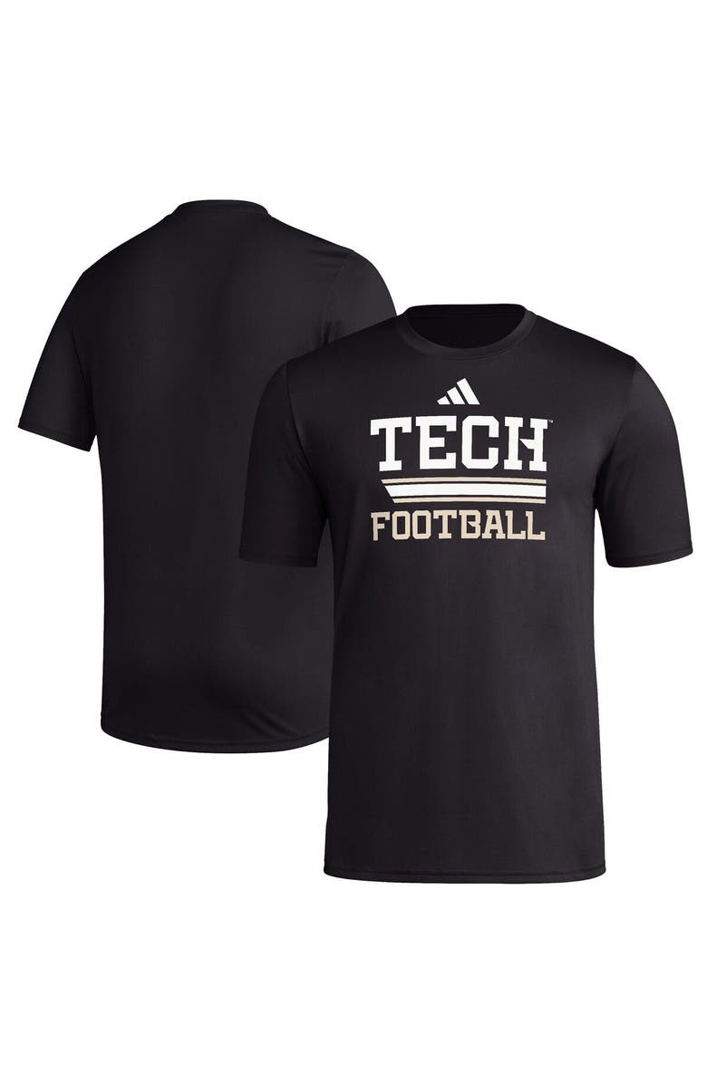 adidas Men's adidas Black Georgia Tech Yellow Jackets Sideline Strategy Glow Pregame T-Shirt, Main, color, Black
