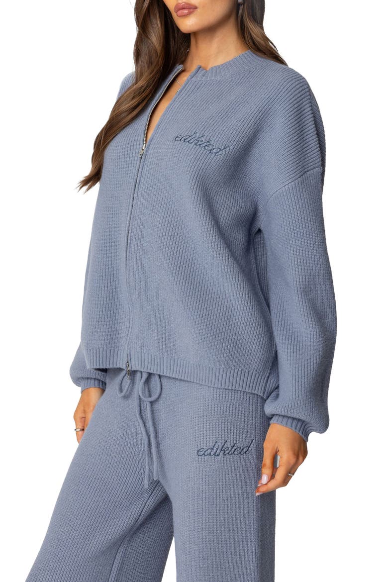 Kris Crewneck Zip Sweater, Alternate, color, BLUE