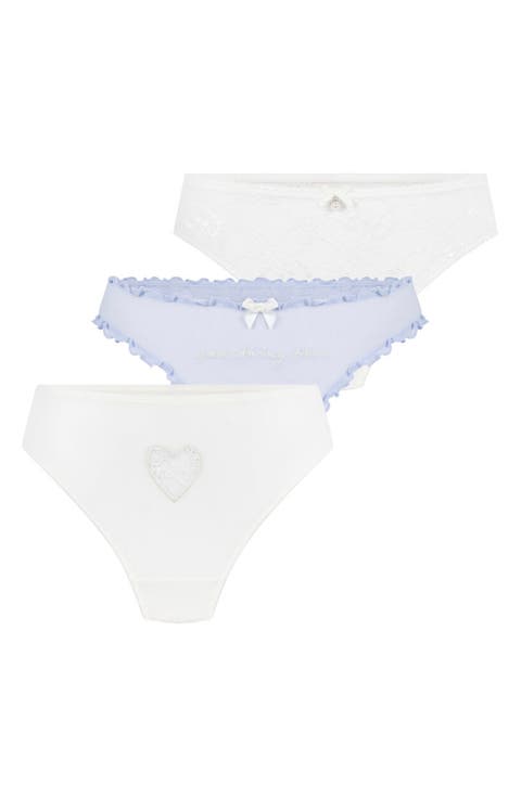 3-Pack Assorted Bridal Lace Thongs