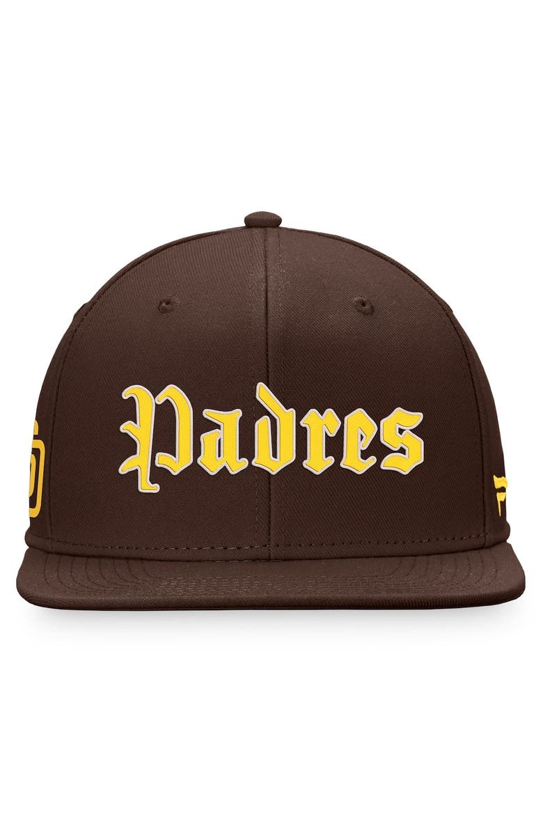 FANATICS Men's Fanatics Branded Brown San Diego Padres Gothic Script Fitted Hat, Alternate, color, 
