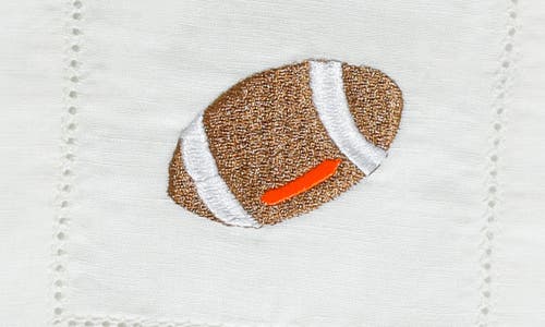 Tiramisu Set Of 4 Football Fever Cocktail Napkins In Orange