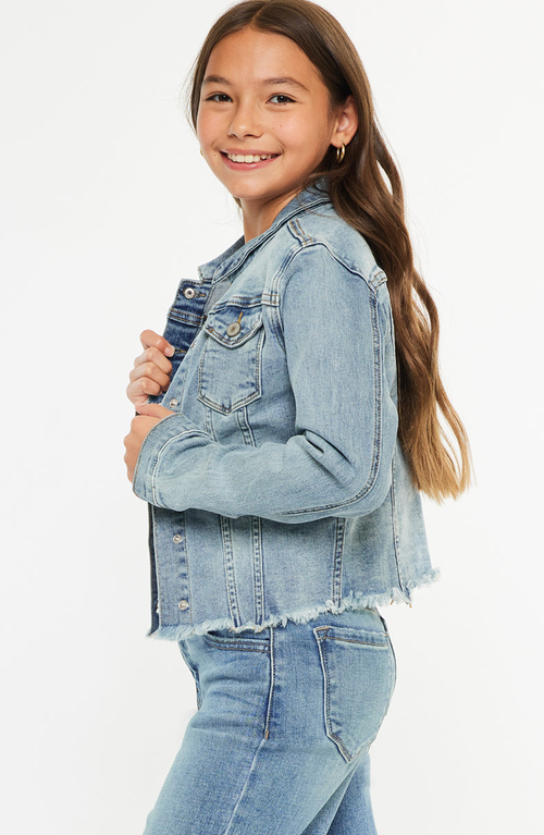 Kancan Abby Denim Jacket In Blue