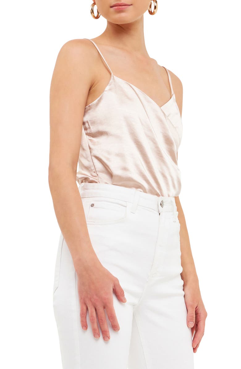 Endless Rose Satin Camisole, Alternate, color, Beige