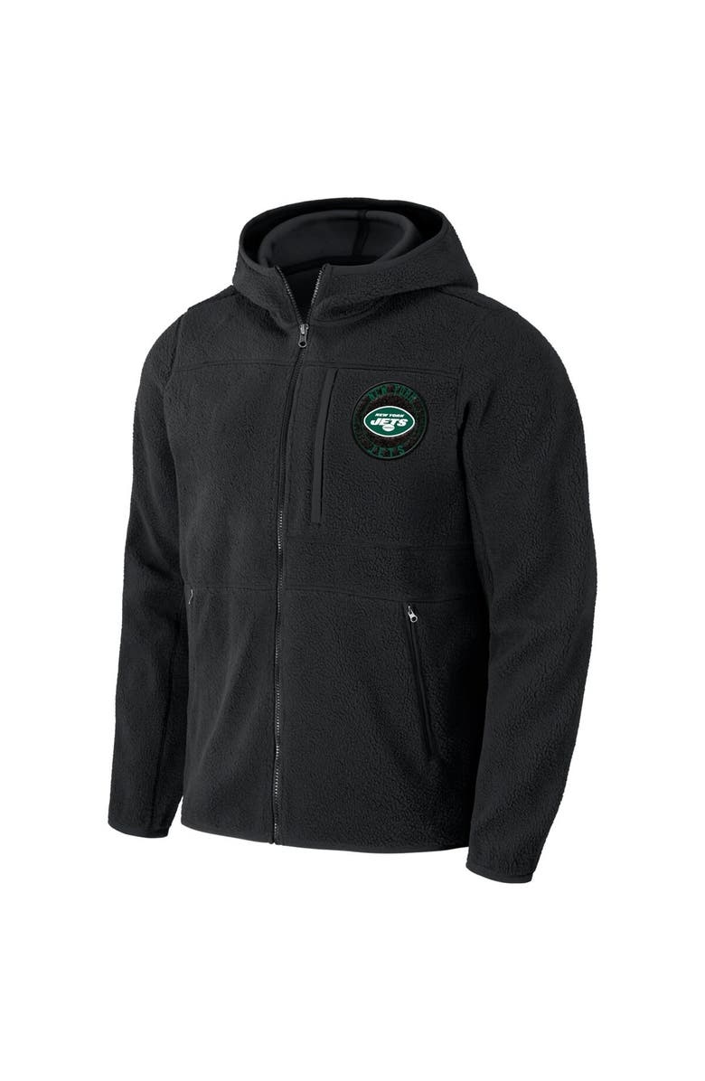 NFL X DARIUS RUCKER Men's NFL x Darius Rucker Collection by Fanatics Black New York Jets Sherpa Full-Zip Hoodie, Alternate, color,