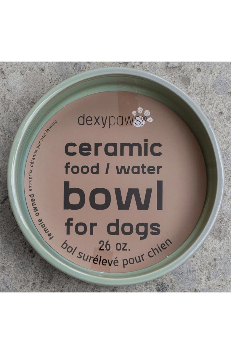 Dexypaws Ceramic Dog Bowl Sage Green 26oz, Alternate, color, Green