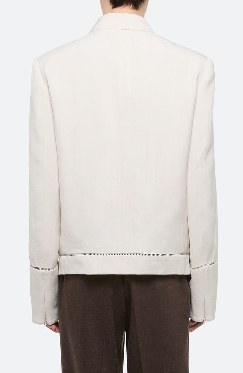 Helmut Lang Border Slub Viscose Jacket, Alternate, color, Antique White