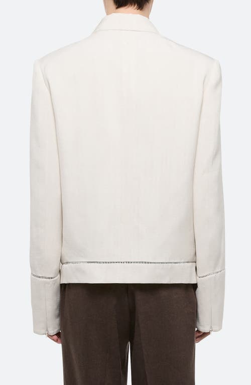 Helmut Lang Border Slub Viscose Jacket In White