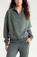 Zella Cozy Bouclé Quarter Zip Sweatshirt
