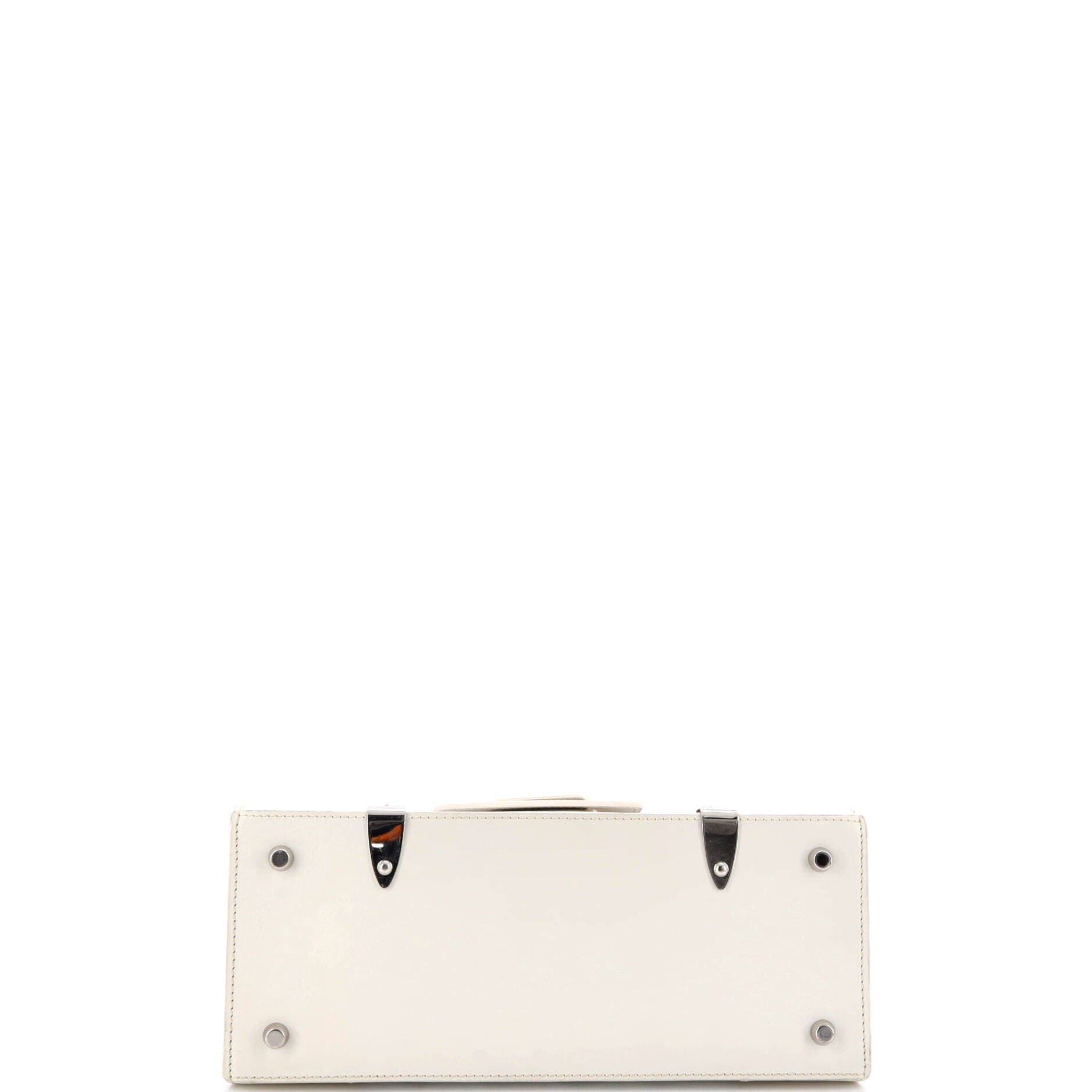 Pre-Owned Goyard Saigon Top Handle Bag Coated Canvas with Leather PM, Alternate, color, White