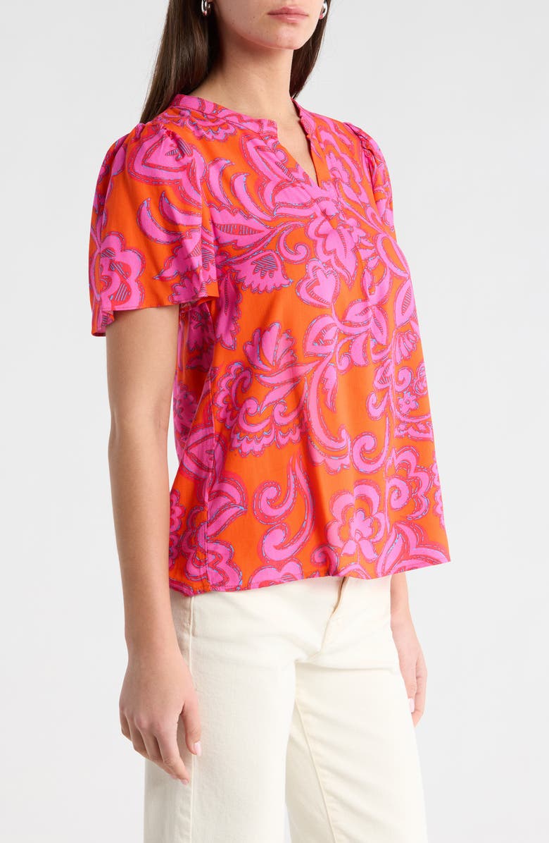 SUGARLIPS Marinda Floral Mivie Top, Alternate, color, Orange-Fuchsia