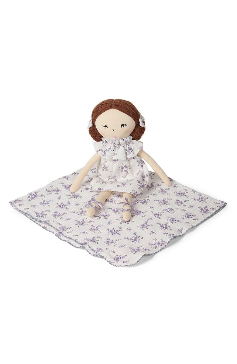 MiniMoi Baby "Abigail" Cotton and Linen Rag Doll, Main, color, Lavender