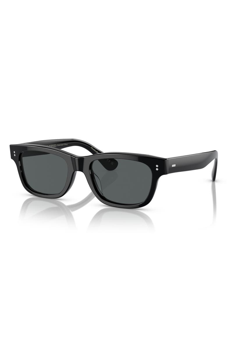 Oliver Peoples Rosson Sun 53mm Gradient Polarized Square Sunglasses, Alternate, color, Black Polarized