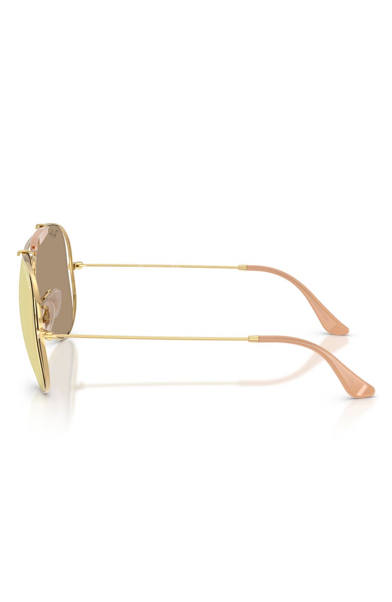 Ray-Ban Outdoorsman 53mm Mirrored Pilot Sunglasses, Alternate, color, Arista / Brown Rose Gold