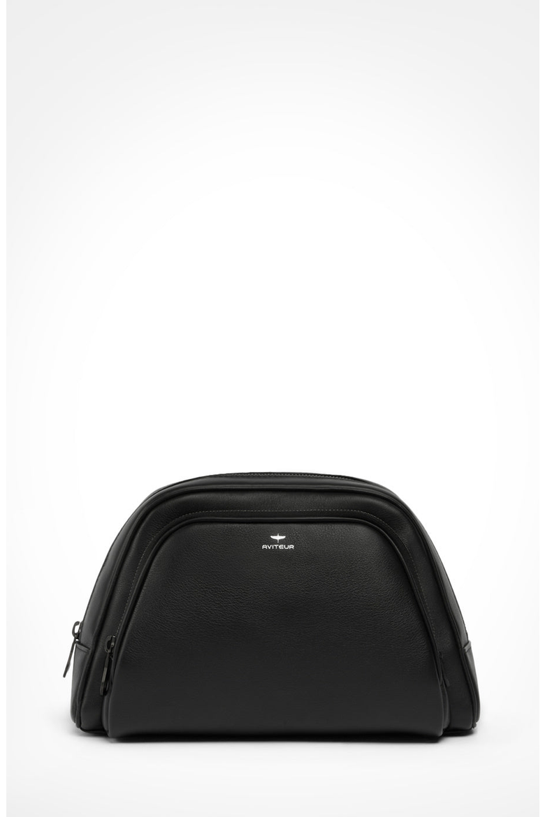 Necessaire Calfskin Zipped Toiletry Bag, Main, color, Black