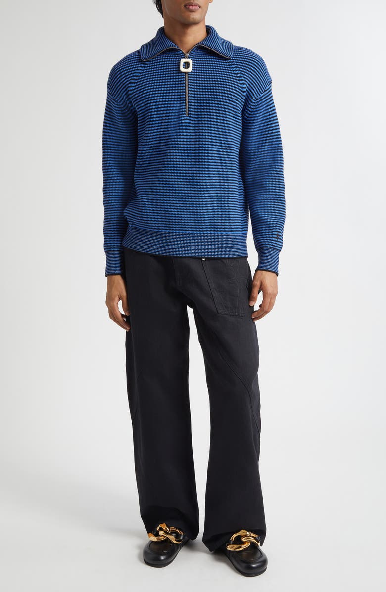 JW Anderson Twisted Workwear Denim Jeans, Alternate, color, Black