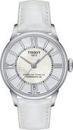 Tissot Chemin Des Tourelles Diamond Leather Strap Watch, 32mm