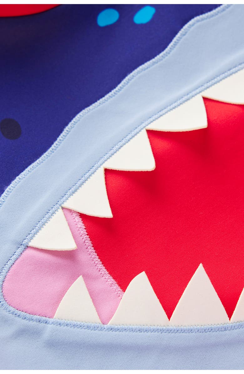 Mini Boden Kids' Appliqué Long Sleeve Rashguard, Alternate, color, Logo Shark