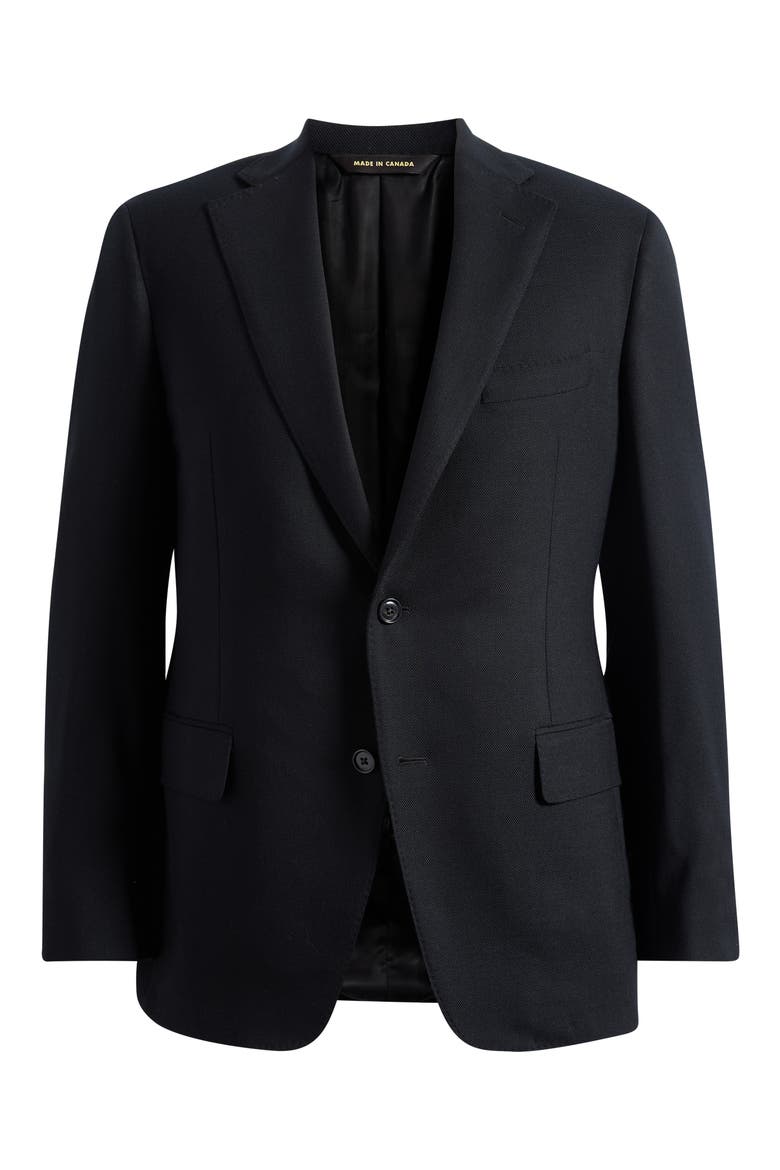 Luxury Performance Stretch Wool Suit Separate Jacket, Alternate, color, BLACK