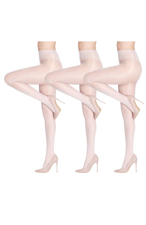 Lechery ® 3 Pairs Of Glossy Sheer Tights In White