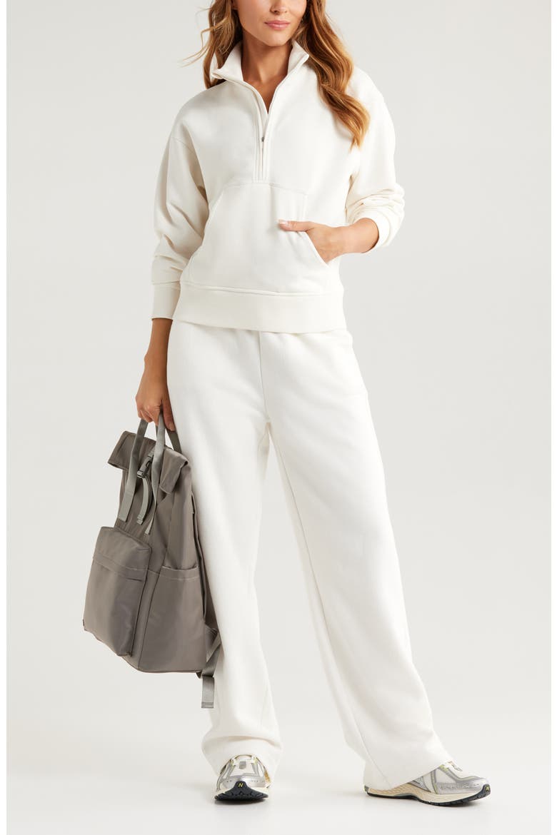 Cloud Fleece Half Zip Sweatshirt, Alternate, color, IVORY EGRET