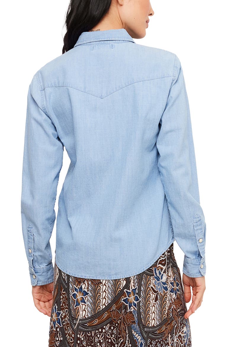 Western Denim Button-Up Shirt, Alternate, color, DENIM