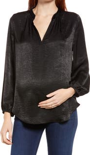Maternal America Mandarin Collar Maternity Blouse