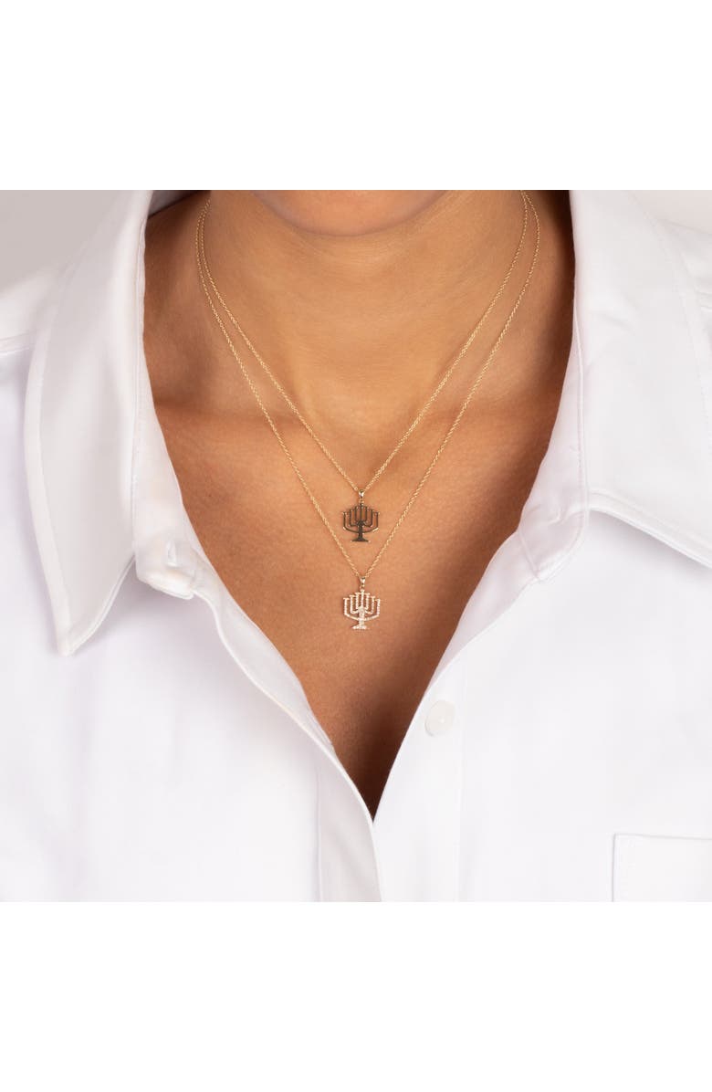 BY ADINA EDEN Solid Menorah Pendant Necklace 14K, Alternate, color, 14K Gold
