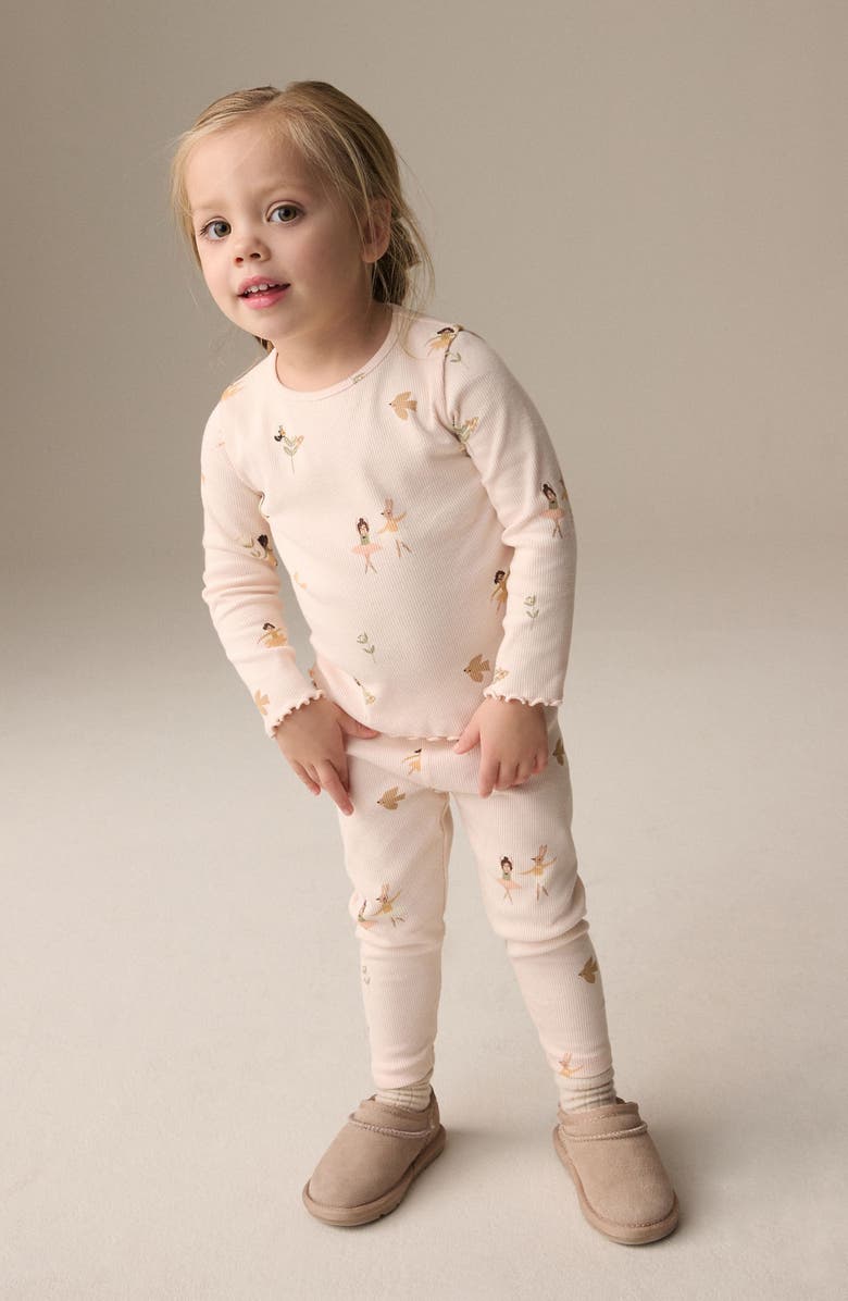 NEXT Kids' Ballerina Print Long Sleeve Cotton T-Shirt, Alternate, color,