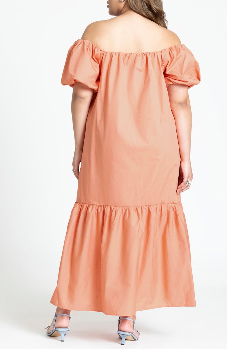 ELOQUII Off the Shoulder High-Low Maxi Dress, Alternate, color, 