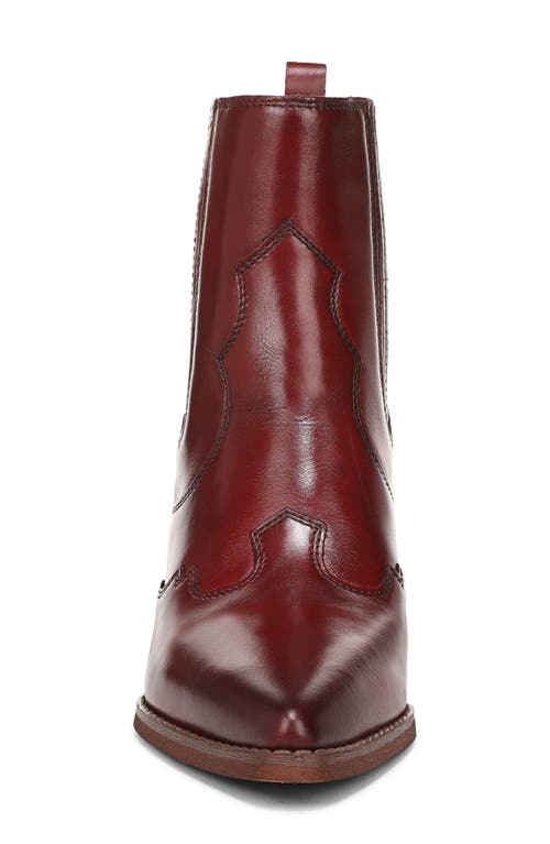 Sam Edelman West Ankle Boot Deep Scarlet Leather In Burgundy