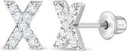 In Season Jewelry Cubic Zirconia Letter Initial Earrings