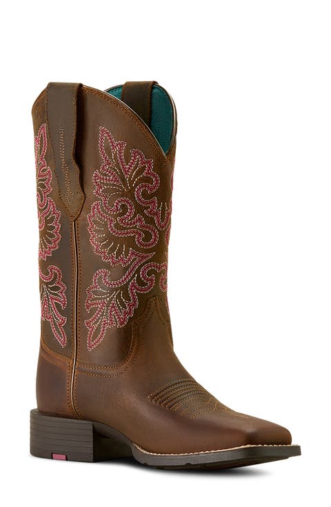 Round Up StretchFit™ Wide Square Toe Western Boot (Women)