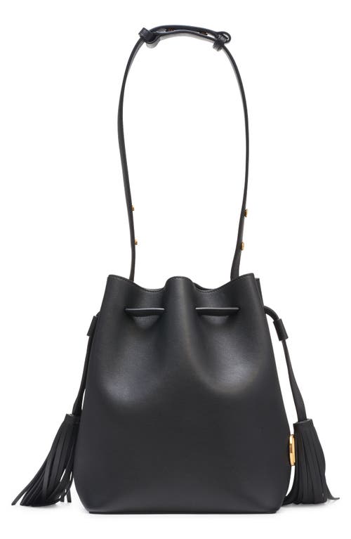 Valentino Garavani So Seau Leather Drawstring Bucket Bag In Black