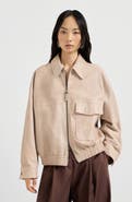 Brunello Cucinelli Glossy nappa leather outerwear jacket