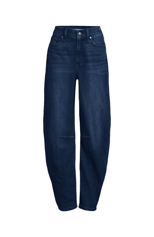 Lands' End Soft Denim Relaxed Barrel Leg Ankle Jeans In Blue