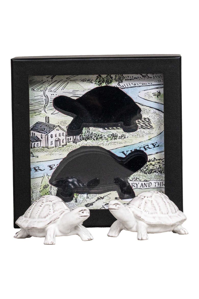 Clever Creatures Turtle Salt & Pepper Shakers Set, Alternate, color, WHITEWASH