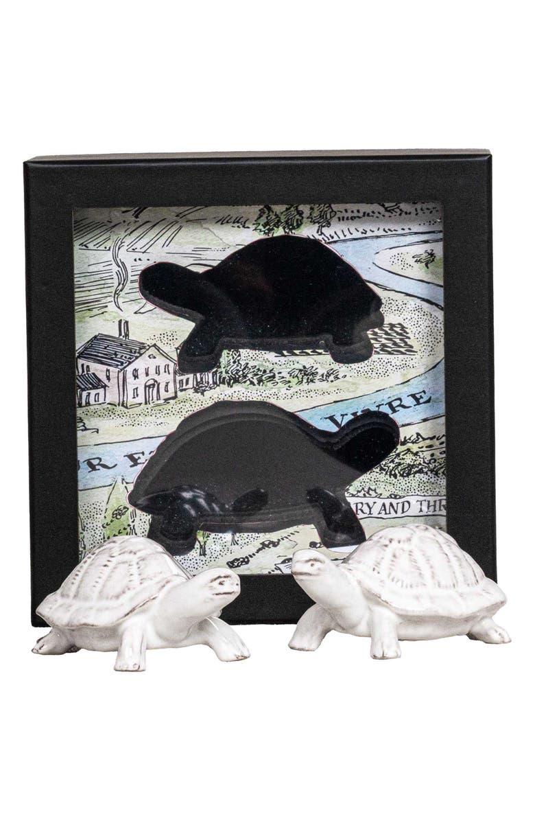 Juliska Clever Creatures Turtle Salt & Pepper Shakers Set, Alternate, color, Whitewash