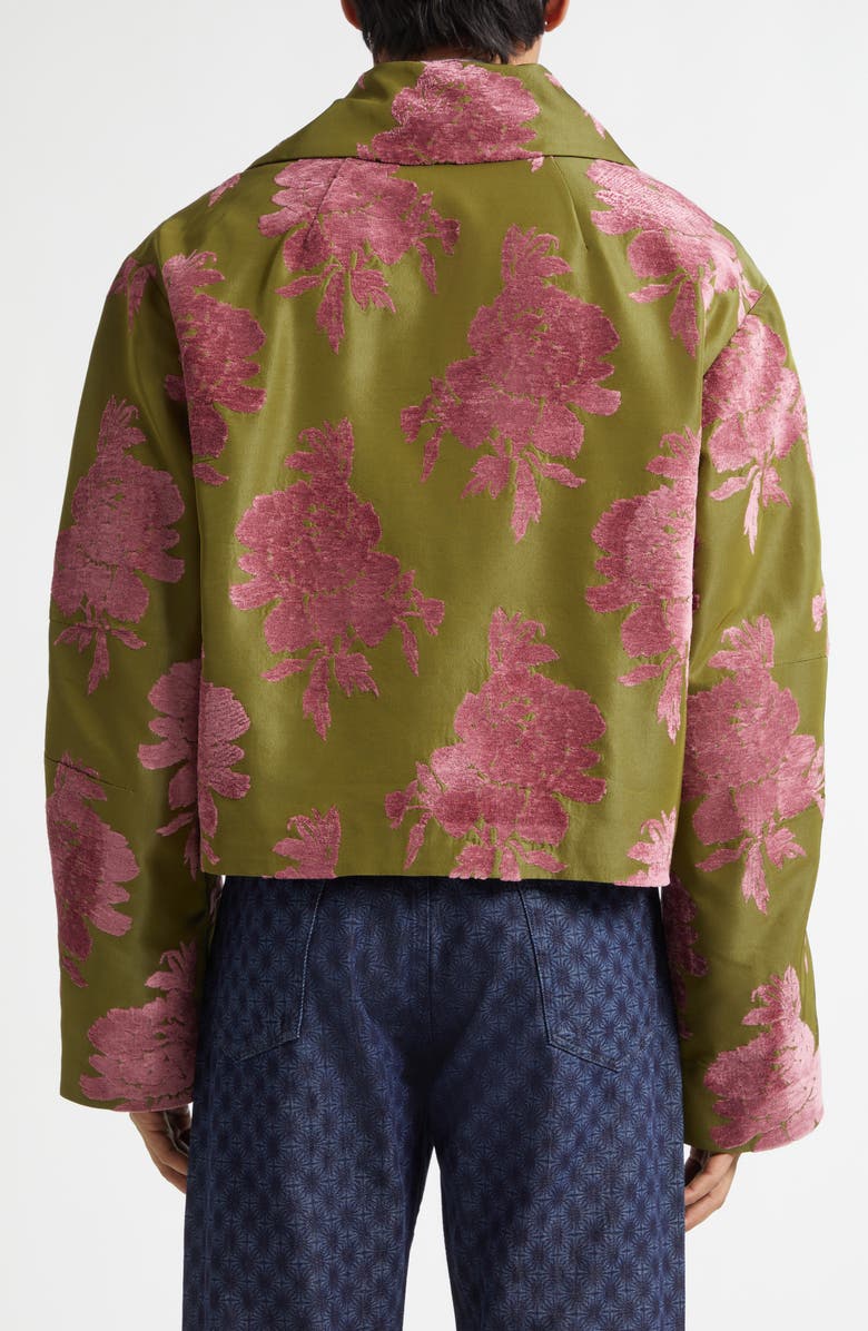 Dries Van Noten Vondel Floral Fil Coupé Satin Jacket, Alternate, color, Pink