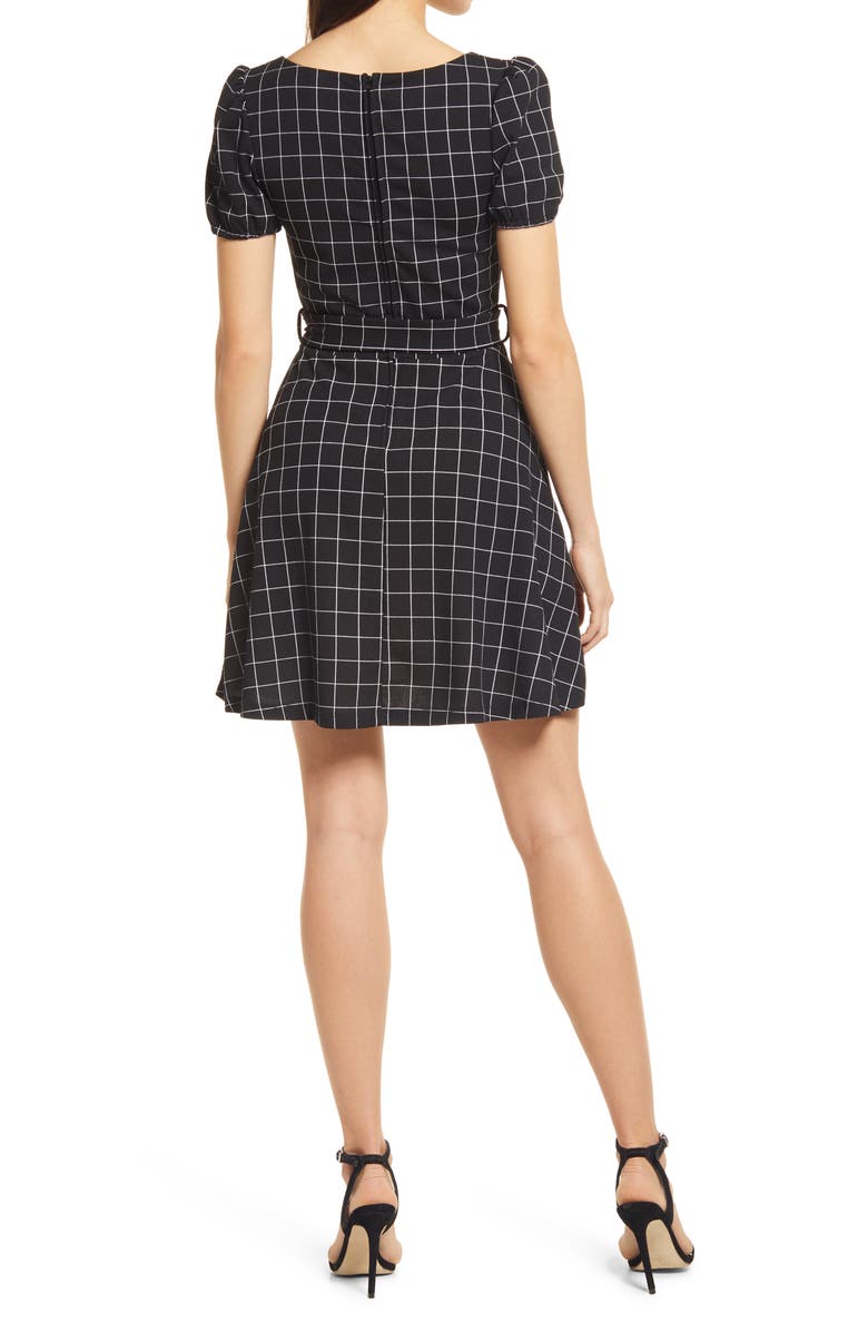 LNL Love, Nickie Lew Plaid Skater Dress, Alternate, color, 