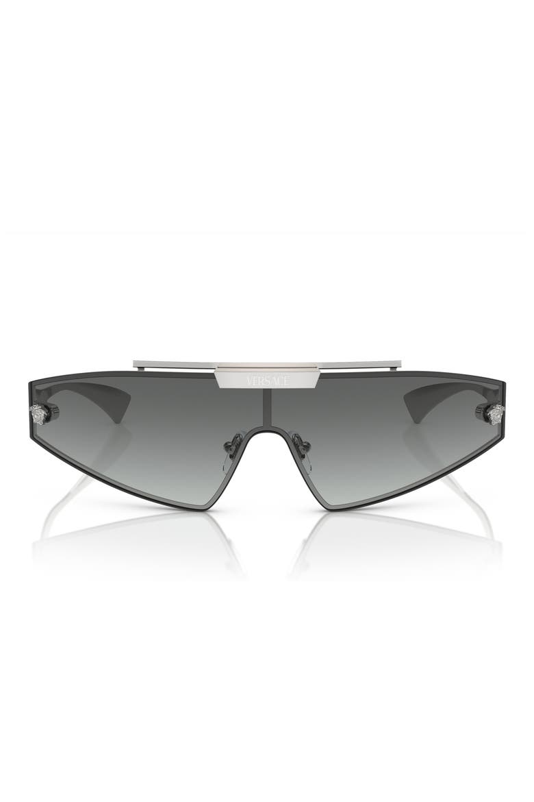 Medusa Horizon 144mm Shield Sunglasses, Main, color, SILVER