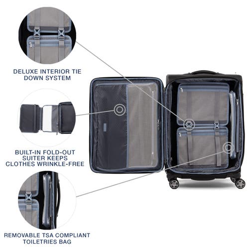 Travelpro Platinum Elite Softside Expandable Medium 25-inch Checked Luggage In Shadow Black
