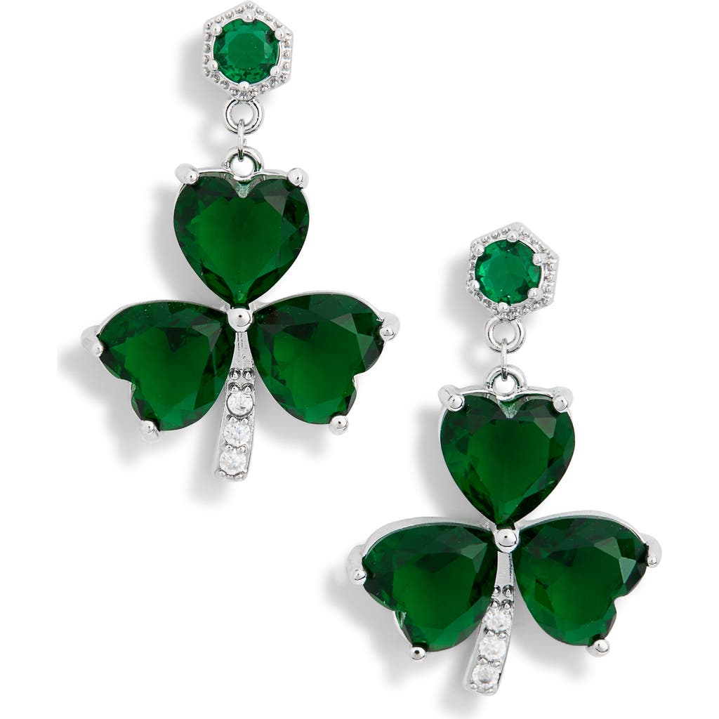 Eye Candy Los Angeles Johanna Cubic Zirconia Shamrock Drop Earrings
