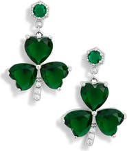 EYE CANDY LOS ANGELES Johanna Cubic Zirconia Shamrock Drop Earrings