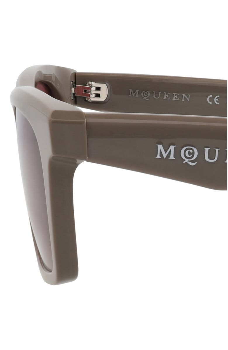 McQueen 53mm Square Sunglasses, Alternate, color, Brown Brown Violet