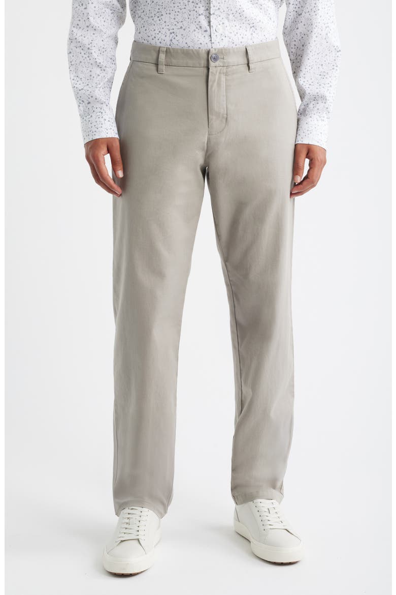 Straight Stretch Cotton Chinos, Main, color, GREY EARL