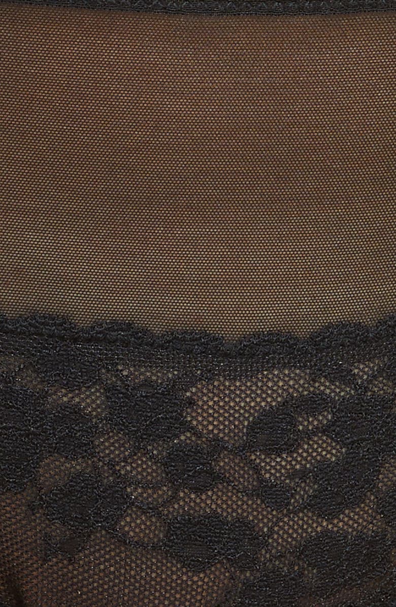 Natori Cherry Blossom Lace Briefs, Alternate, color, Black