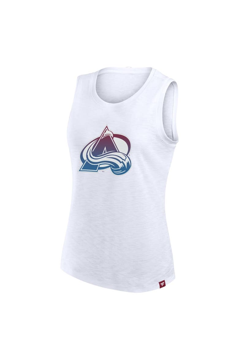 Women's Fanatics White Colorado Avalanche Slub Tank Top, Alternate, color, White