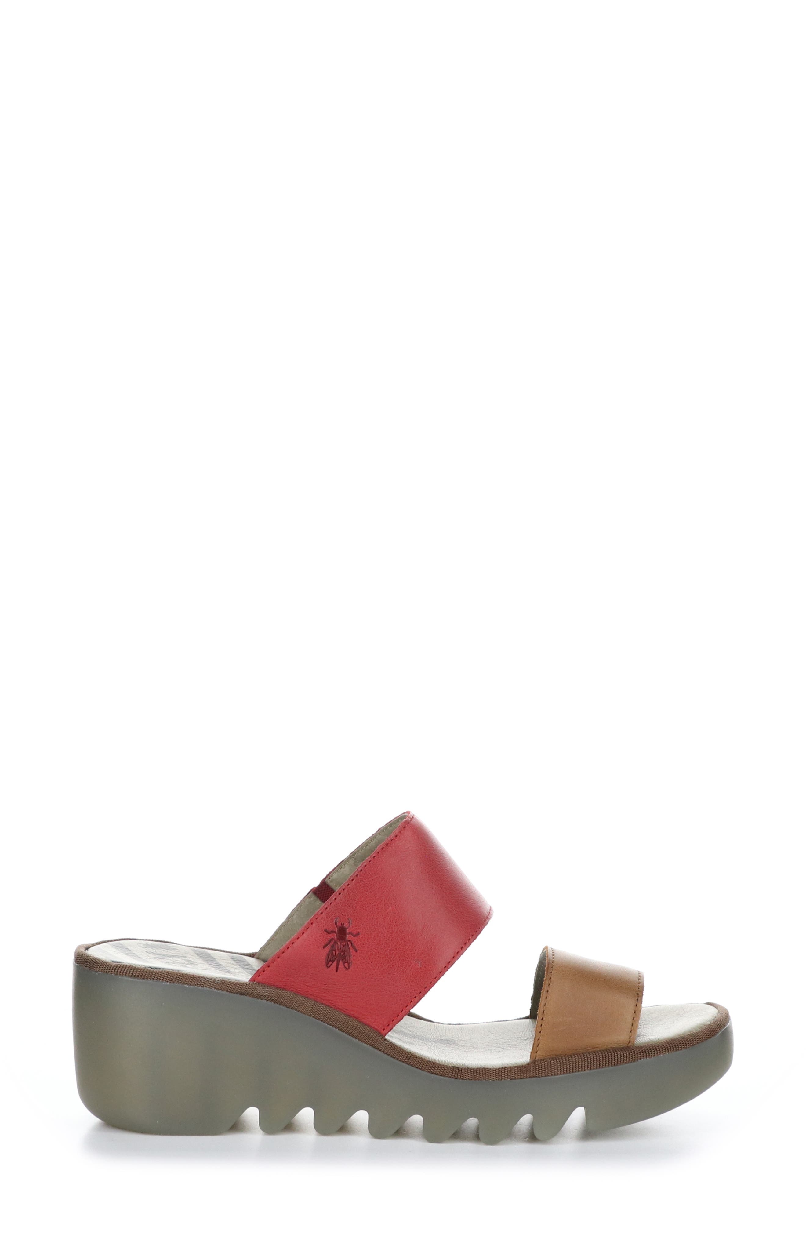 Fly London Besy Platform Sandal, Alternate, color, 003 Tan/Cherry Red V